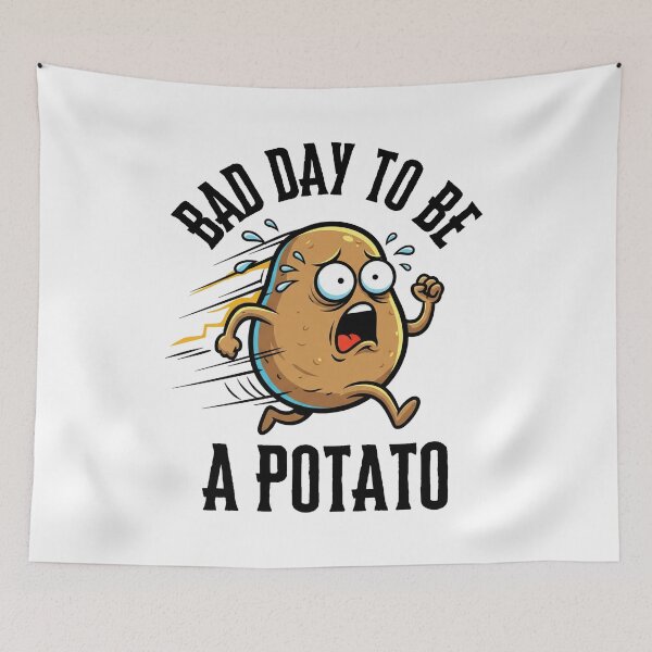 Item preview, Bad Day To Be A Potato – Funny Running Food Humor Cartoon designed and sold by JB-designstudio.
