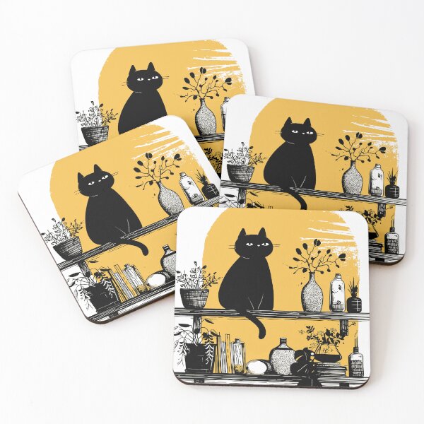 Item preview, Cat on a Shelf Yellow designed and sold by ObiWanKenobi03.