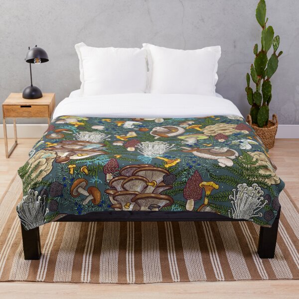 Item preview, Mushroom Forest | Dark Woodland Cottagecore Pattern Art designed and sold by smalldrawing.