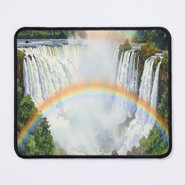 Item preview, Iguazu Falls Argentina - Tropical Waterfall Watercolor designed and sold by TheDesignDen21.