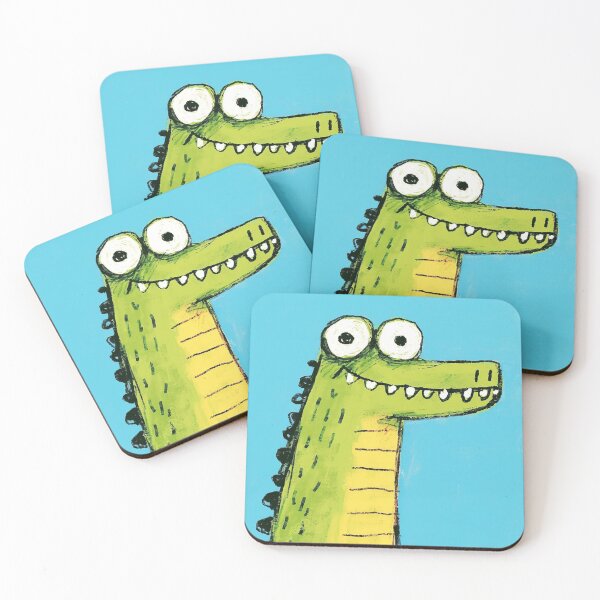 Item preview, Happy smiling crocodile with bubble eyes and sharp teeth designed and sold by 516 Studio.