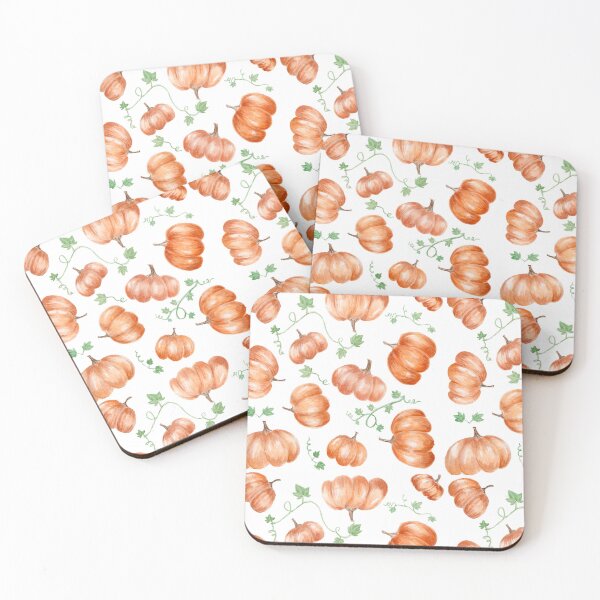Item preview, Pumpkin pattern watercolor painting designed and sold by IndigoRavenArt.