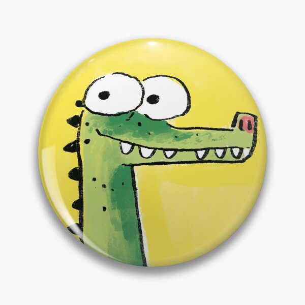 Item preview, Happy smiling crocodile with bubble eyes and sharp teeth designed and sold by 516 Studio.
