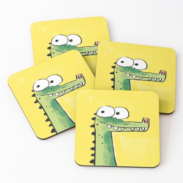 Item preview, Happy smiling crocodile with bubble eyes and sharp teeth designed and sold by 516 Studio.