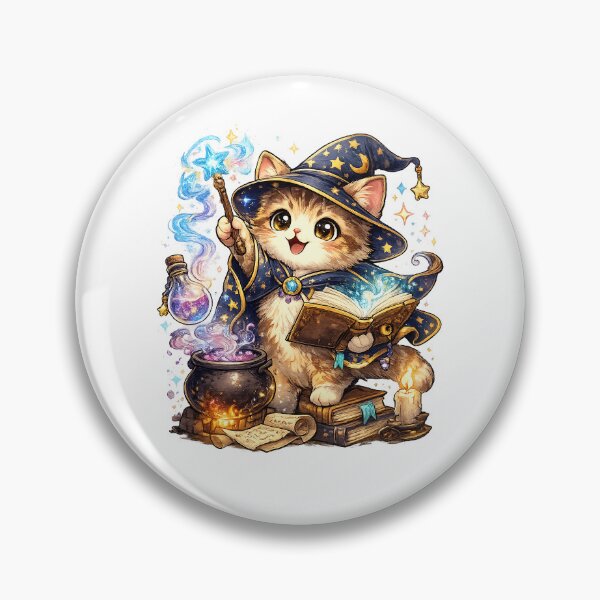 Item preview, Cute Wizard Cat – Magical Kitten Fantasy Illustration for Cat Lovers designed and sold by Bitatsu.