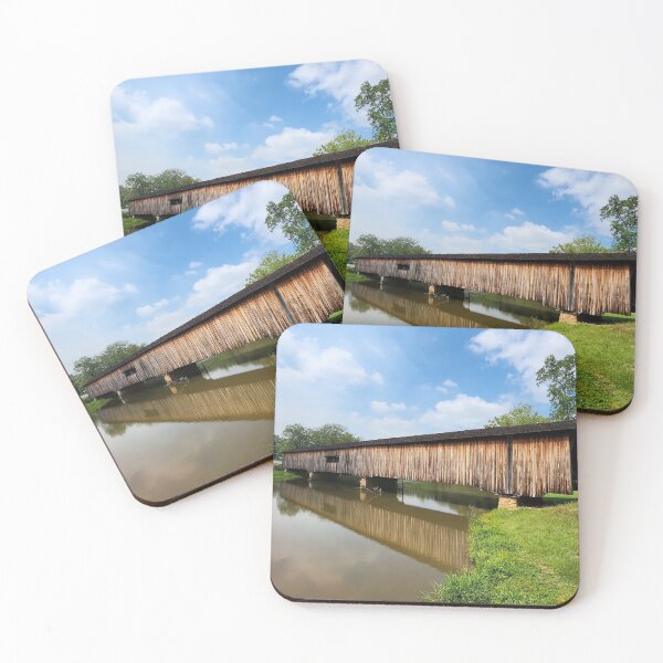 Item preview, Old Wooden Covered Bridge Landscape designed and sold by CrowBirdMedia.