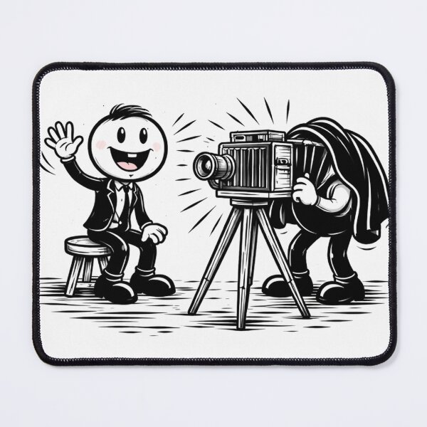 Item preview, Cartoon Character taking photo - Retro Photography Illustration designed and sold by ArtDecorPixell.
