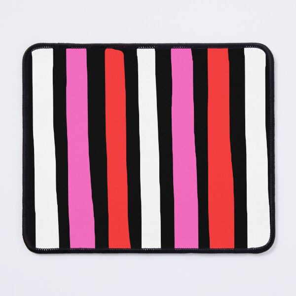 Item preview, A vertical stripe pattern featuring alternating colors of black, white, hot pink, and red.  designed and sold by Giree07.