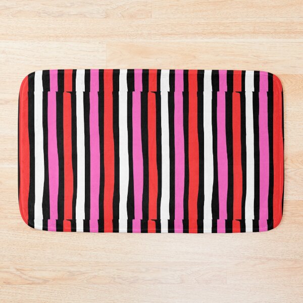 Item preview, A vertical stripe pattern featuring alternating colors of black, white, hot pink, and red.  designed and sold by Giree07.