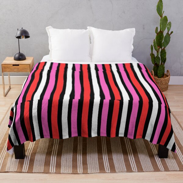 Item preview, A vertical stripe pattern featuring alternating colors of black, white, hot pink, and red.  designed and sold by Giree07.
