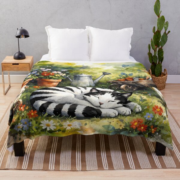 Item preview, Peaceful Garden with Sleeping Cat designed and sold by cuprum.