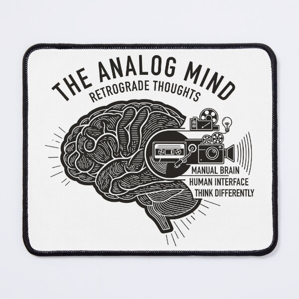 Item preview, The Analog Mind – Retro Brain Interface Illustration designed and sold by Weasel Graphix.