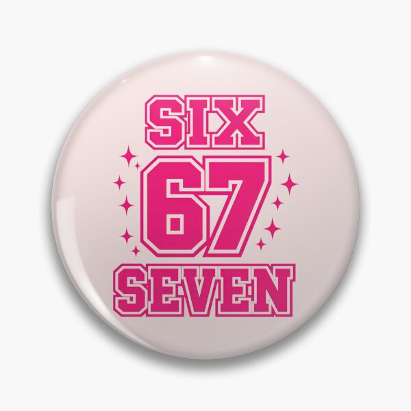 Artikelvorschau, Six Seven Varsity Pink Retro Typografie-Design entworfen und verkauft von PrintandJoy.
