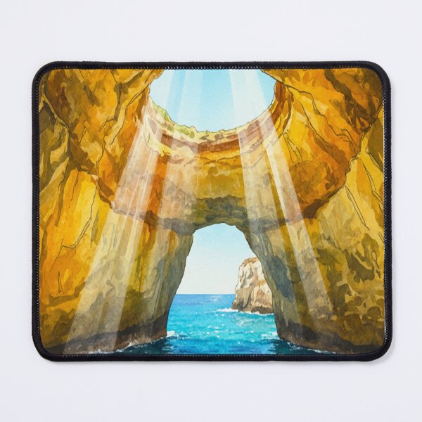 Item preview, Benagil Cave Portugal - Algarve Coastal Watercolor designed and sold by TheDesignDen21.