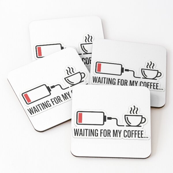 Item preview, Waiting For My Coffee - Funny Low Battery Sticker designed and sold by chihab21.
