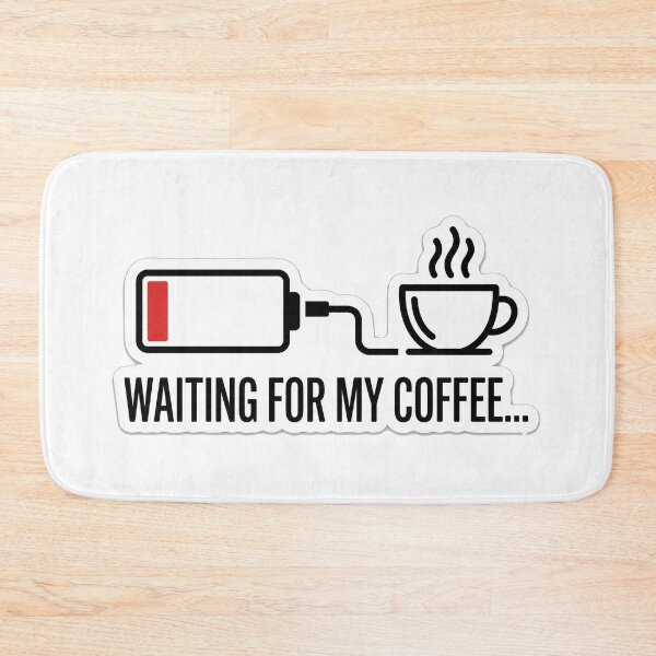 Item preview, Waiting For My Coffee - Funny Low Battery Sticker designed and sold by chihab21.