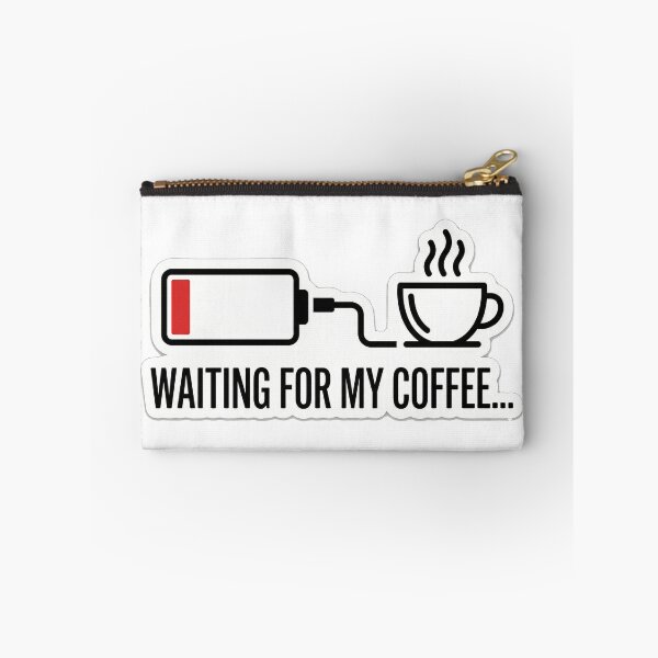 Item preview, Waiting For My Coffee - Funny Low Battery Sticker designed and sold by chihab21.