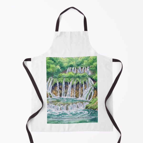 Item preview, Plitvice Lakes Croatia - Tiered Waterfall Watercolor Art designed and sold by TheDesignDen21.