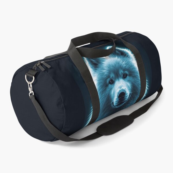 Item preview, Dogs_Samoyed_Snowa – Electric Aura Outline Neon Guardian Dog Portrait designed and sold by ArtivaNest.