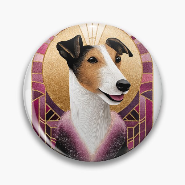 Item preview, Smooth fox terrier Art Deco portrait – elegant vintage dog illustration designed and sold by olenapetol.