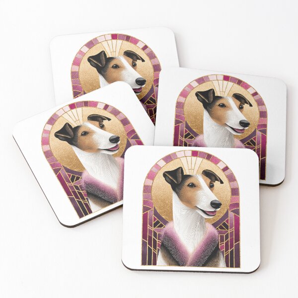 Item preview, Smooth fox terrier Art Deco portrait – elegant vintage dog illustration designed and sold by olenapetol.
