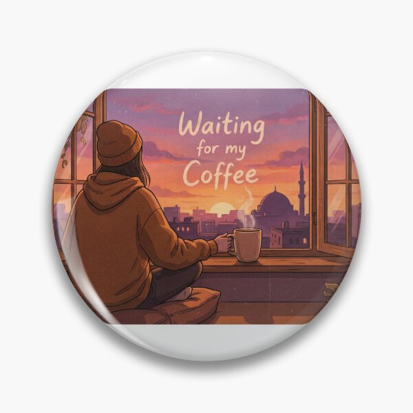 Item preview, Cozy Ramadan Lo-fi Sunset - Waiting for my Coffee Illustration designed and sold by chihab21.