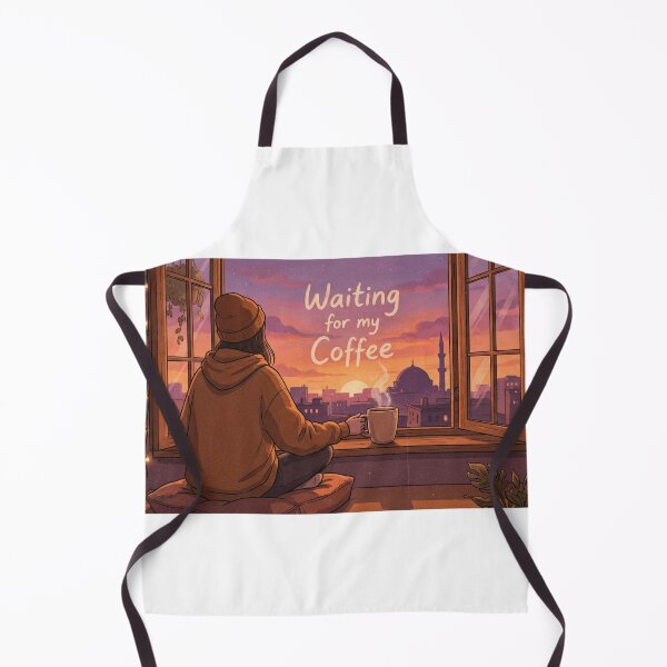 Item preview, Cozy Ramadan Lo-fi Sunset - Waiting for my Coffee Illustration designed and sold by chihab21.