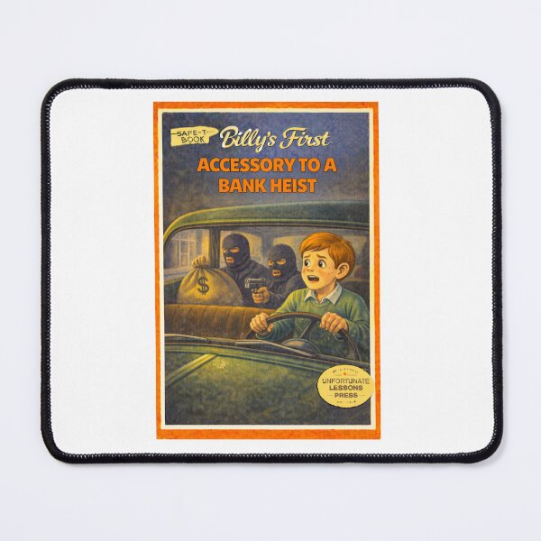 Item preview, Billy's First Accessory to a Bank Heist funny retro design designed and sold by The Sporty Nerd.