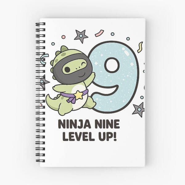 Item preview, Ninja Nine Level Up Cute Kawaii Dinosaur – 9th Birthday Ninja Party Design designed and sold by MeeraArts&Crafts.