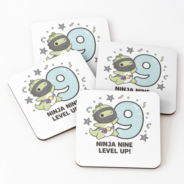 Item preview, Ninja Nine Level Up Cute Kawaii Dinosaur – 9th Birthday Ninja Party Design designed and sold by MeeraArts&Crafts.