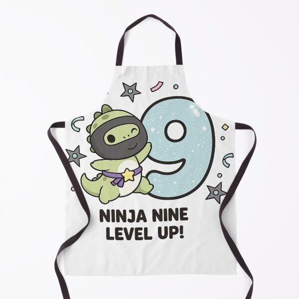 Item preview, Ninja Nine Level Up Cute Kawaii Dinosaur – 9th Birthday Ninja Party Design designed and sold by MeeraArts&Crafts.