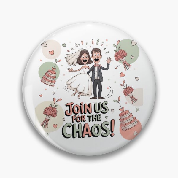 Item preview, Join Us for the Chaos! Hilarious Cartoon Bride & Groom Wedding Invitation designed and sold by Midnight Veil Designs.
