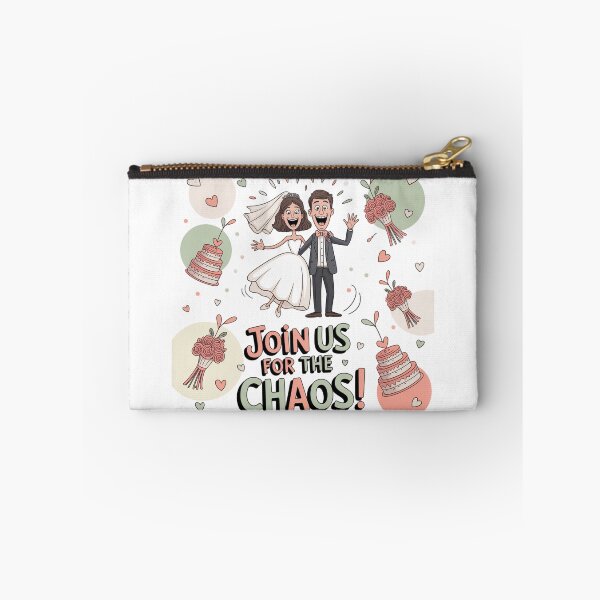 Item preview, Join Us for the Chaos! Hilarious Cartoon Bride & Groom Wedding Invitation designed and sold by Midnight Veil Designs.