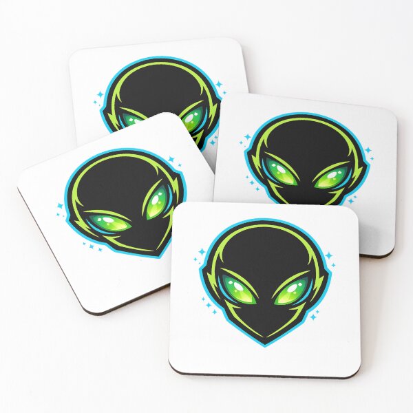 Item preview, Alien Head Emblem – Neon Intergalactic Sci-Fi Logo designed and sold by wait4signal.