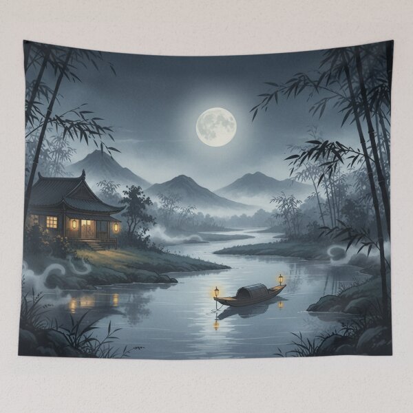 Item preview, Moonlit idyll by a river designed and sold by Sigtrix.