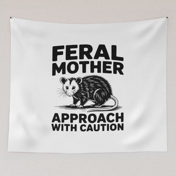 Item preview, Feral Mother Funny Retro Typography Design designed and sold by FloraliteCo.