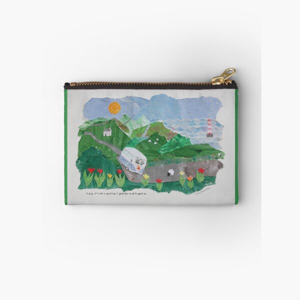 Item preview, Whimsical Campervan Collage with a View designed and sold by CreamTeaAndTails.