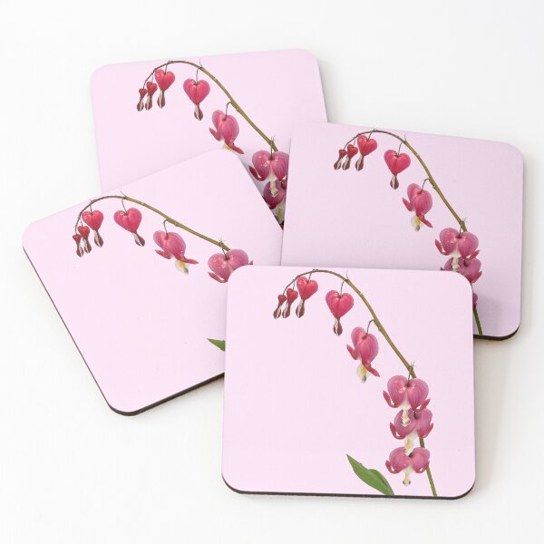 Item preview, pink bleeding hearts on stem flower sticker  designed and sold by inainart.