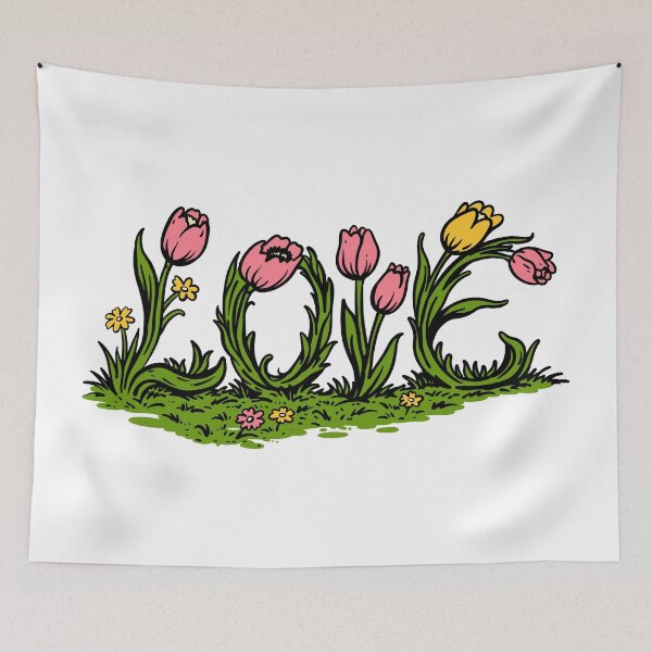Item preview, LOVE Tulip Garden Lettering designed and sold by trajeado14.