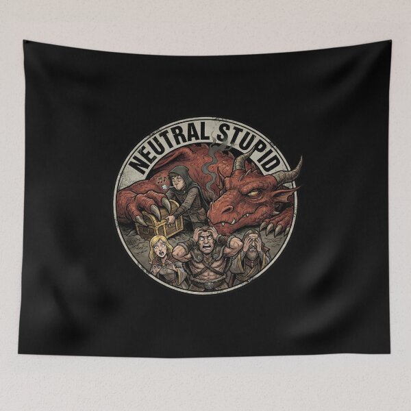 Item preview, Neutral Stupid Rogue Stealing From Dragon Funny RPG designed and sold by Fenay Designs.