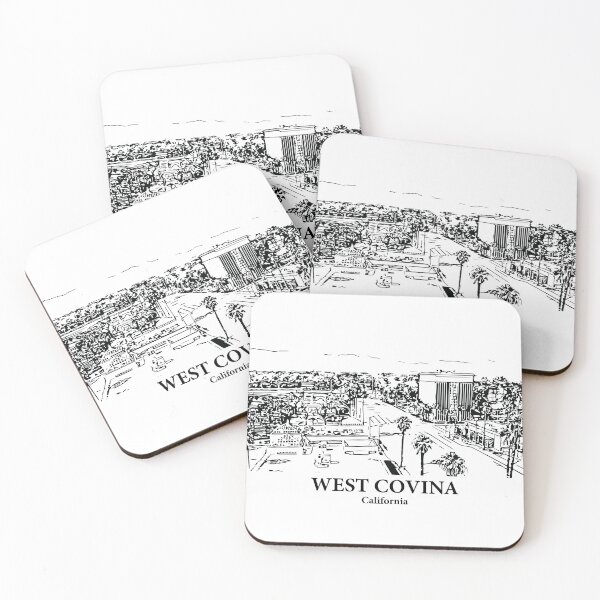 Item preview, West Covina CA - Ink Cityscape Illustration designed and sold by Lakeric Cityscapes.