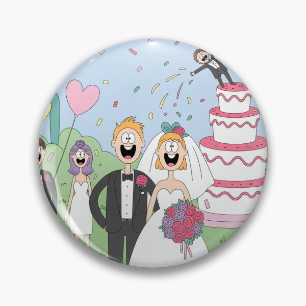 Item preview, Donut Madness Wedding Chaos - Hilarious Cartoon Bride & Groom Celebration designed and sold by Midnight Veil Designs.