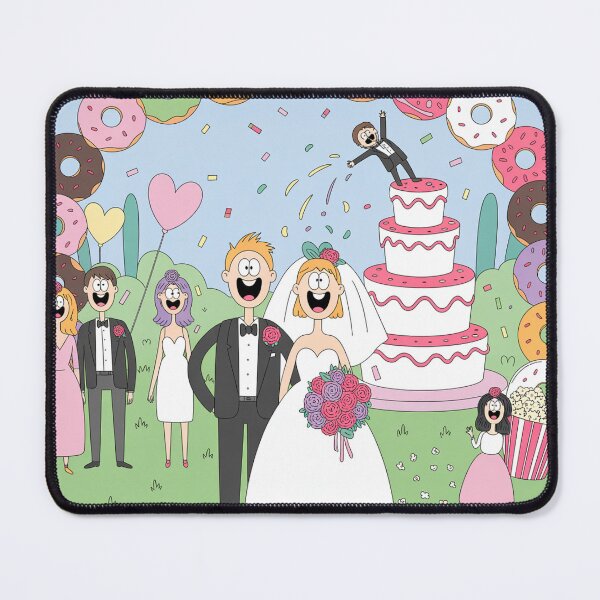 Item preview, Donut Madness Wedding Chaos - Hilarious Cartoon Bride & Groom Celebration designed and sold by Midnight Veil Designs.