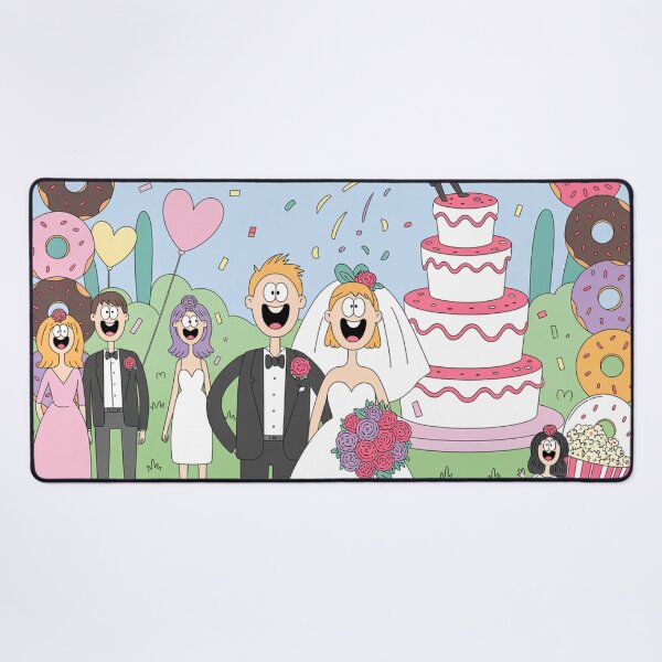 Item preview, Donut Madness Wedding Chaos - Hilarious Cartoon Bride & Groom Celebration designed and sold by Midnight Veil Designs.