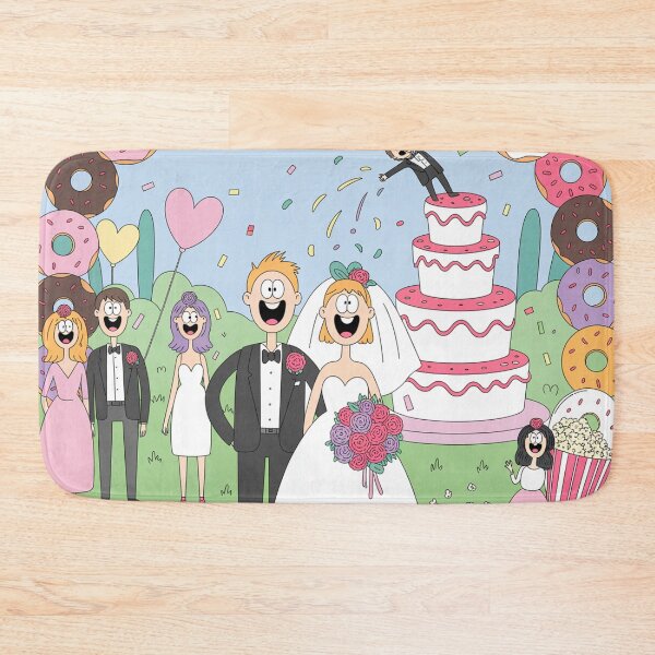 Item preview, Donut Madness Wedding Chaos - Hilarious Cartoon Bride & Groom Celebration designed and sold by Midnight Veil Designs.