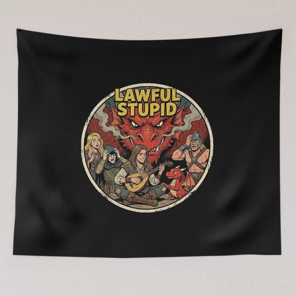 Item preview, Lawful Stupid Bard Singing To Dragon Funny RPG designed and sold by Fenay Designs.