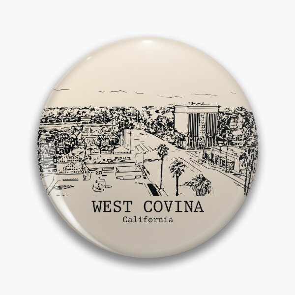 Item preview, West Covina CA - Ink Cityscape Illustration designed and sold by Lakeric Cityscapes.