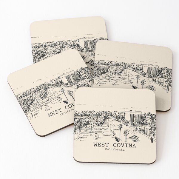 Item preview, West Covina CA - Ink Cityscape Illustration designed and sold by Lakeric Cityscapes.