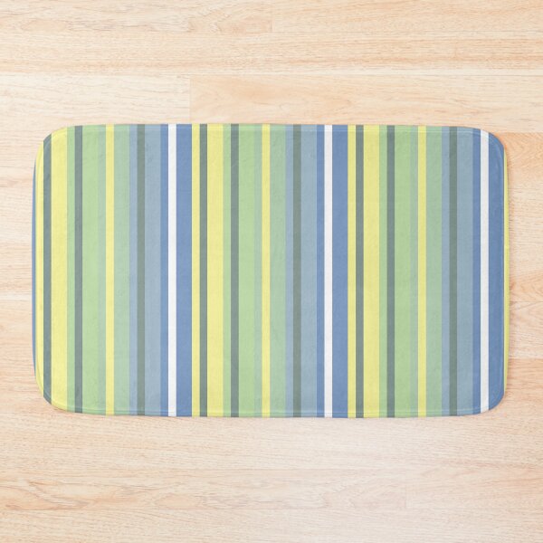 Item preview, Vertical stripes shades of grey, green, blue, yellow color seamless pattern designed and sold by Rhu Creations.