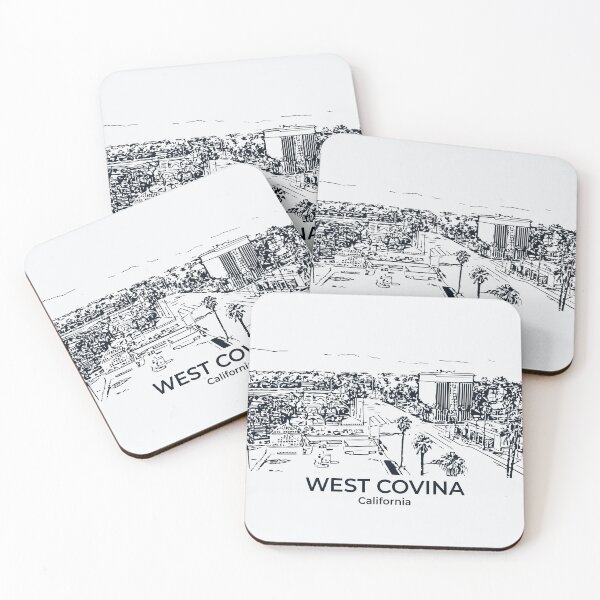 Item preview, West Covina CA - Ink Cityscape Illustration designed and sold by Lakeric Cityscapes.